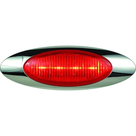 Optronics 4-Led 6.5 Red Marker/Clearance Light With .180 Male Bullets And Bezel 00212337P